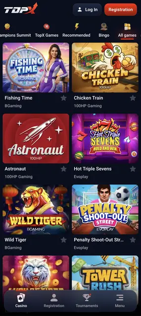 TopX — catálogo completo de juegos